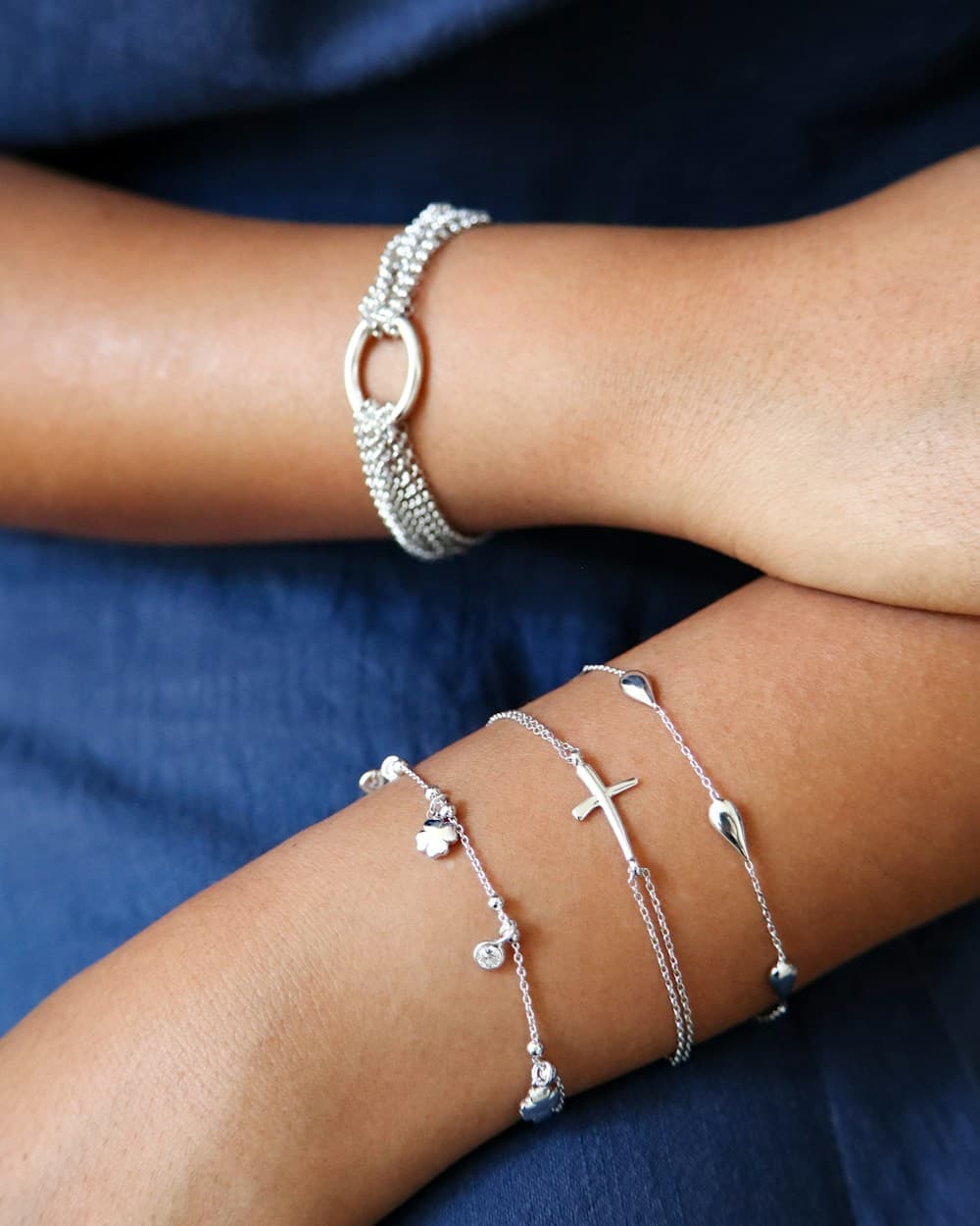 Beaded Chain Bracelet in 925 Silver
