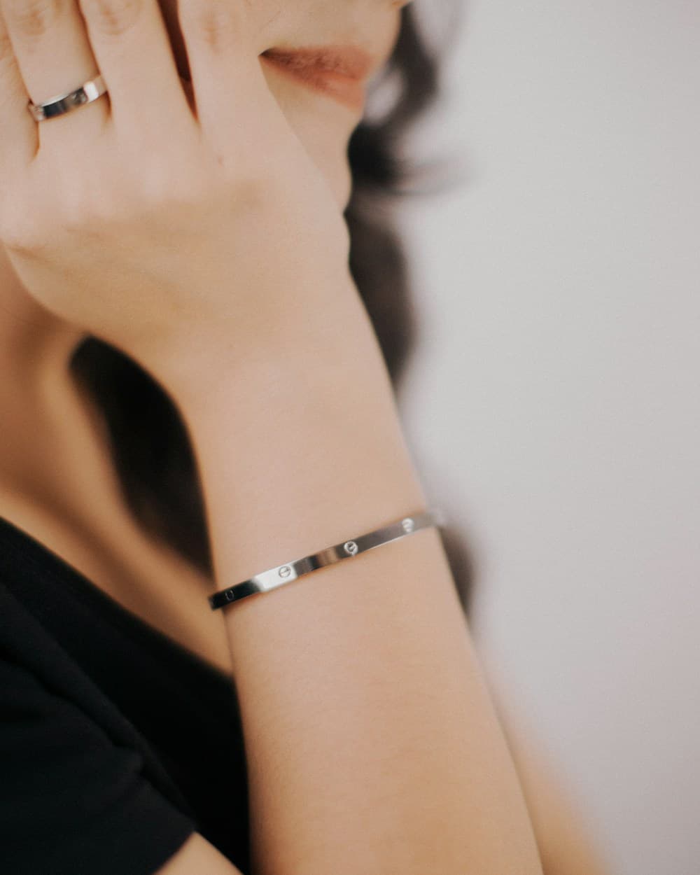 Champa Hammered Cuff Bracelet in 925 Silver