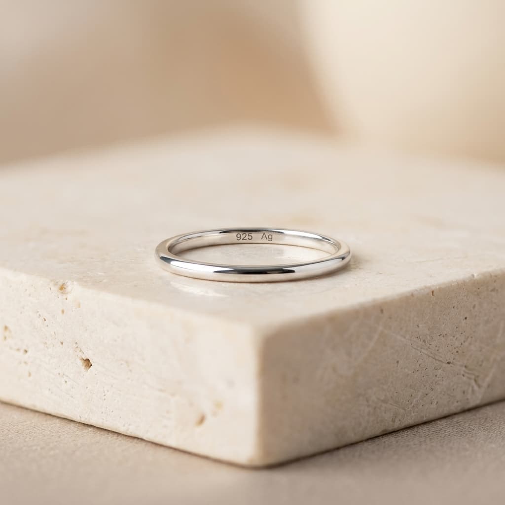 Threadline Stacking Ring in 925 Silver